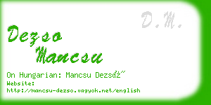 dezso mancsu business card